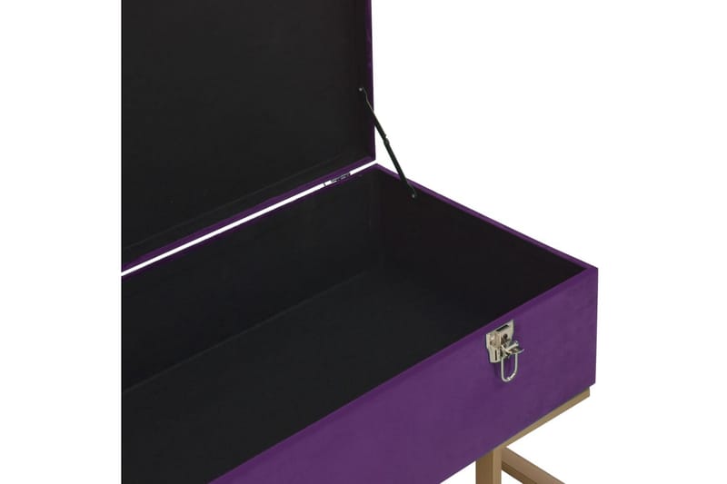 Bænk Med Opbevaringsrum 105 Cm Fløjl Lilla - Violet - Møbler - Stole & lænestole - Bænke - Entrébænk - Entrébænk med opbevaring