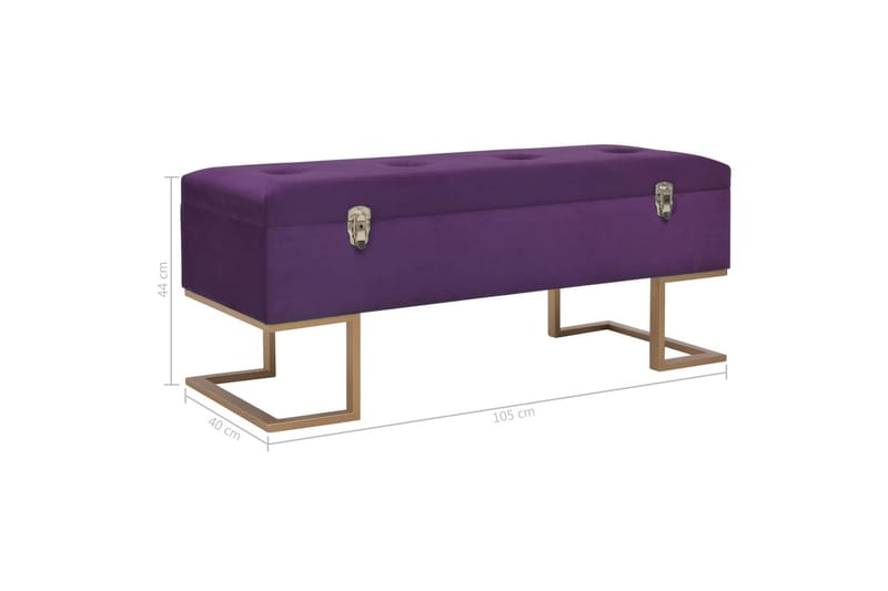 Bænk Med Opbevaringsrum 105 Cm Fløjl Lilla - Violet - Møbler - Stole & lænestole - Bænke - Entrébænk - Entrébænk med opbevaring