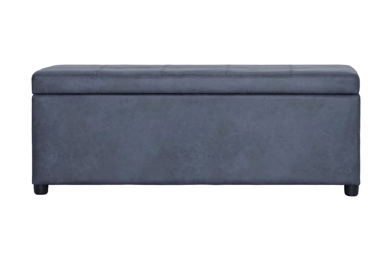 Bænk Med Opbevaringsrum 116 Cm Imiteret Ruskind Grå - Grå - Møbler - Stole & lænestole - Bænke - Entrébænk - Entrébænk med opbevaring