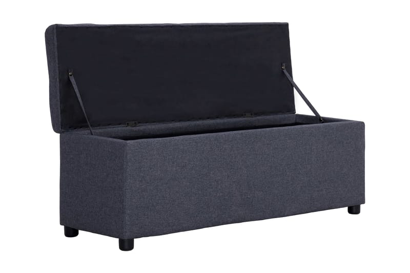 Bænk Med Opbevaringsrum 116 Cm Polyester Mørkegrå - Grå - Møbler - Stole & lænestole - Bænke - Entrébænk - Entrébænk med opbevaring