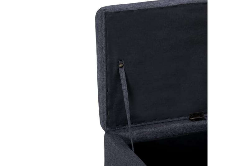 Bænk Med Opbevaringsrum 116 Cm Polyester Mørkegrå - Grå - Møbler - Stole & lænestole - Bænke - Entrébænk - Entrébænk med opbevaring