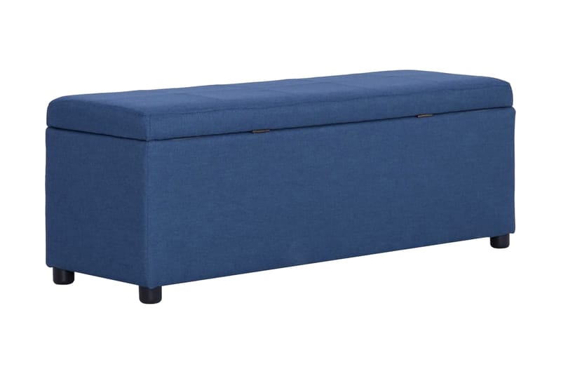 Bænk Med Opbevaringsrum 116 Cm Polyester Blå - Blå - Møbler - Stole & lænestole - Bænke - Entrébænk - Entrébænk med opbevaring