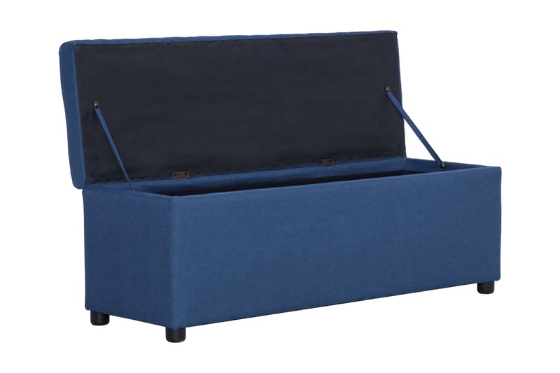 Bænk Med Opbevaringsrum 116 Cm Polyester Blå - Blå - Møbler - Stole & lænestole - Bænke - Entrébænk - Entrébænk med opbevaring