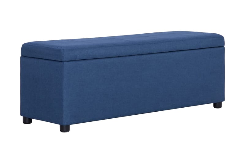 Bænk Med Opbevaringsrum 116 Cm Polyester Blå - Blå - Møbler - Stole & lænestole - Bænke - Entrébænk - Entrébænk med opbevaring