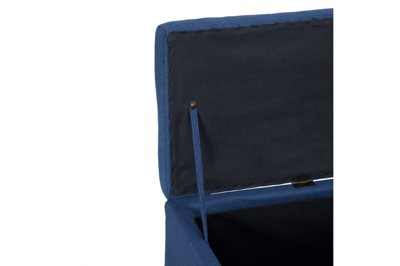 Bænk Med Opbevaringsrum 116 Cm Polyester Blå - Blå - Møbler - Stole & lænestole - Bænke - Entrébænk - Entrébænk med opbevaring