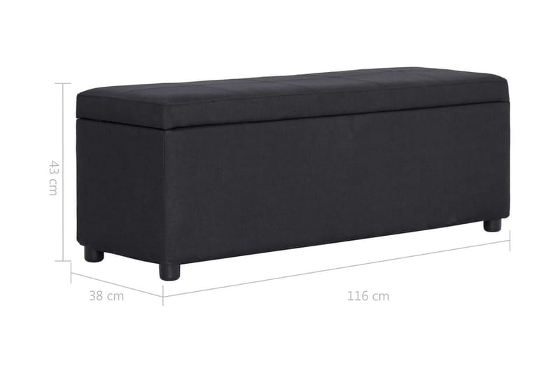 Bænk Med Opbevaringsrum 116 Cm Polyester Sort - Sort - Møbler - Stole & lænestole - Bænke - Entrébænk - Entrébænk med opbevaring