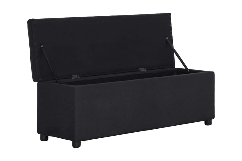 Bænk Med Opbevaringsrum 116 Cm Polyester Sort - Sort - Møbler - Stole & lænestole - Bænke - Entrébænk - Entrébænk med opbevaring