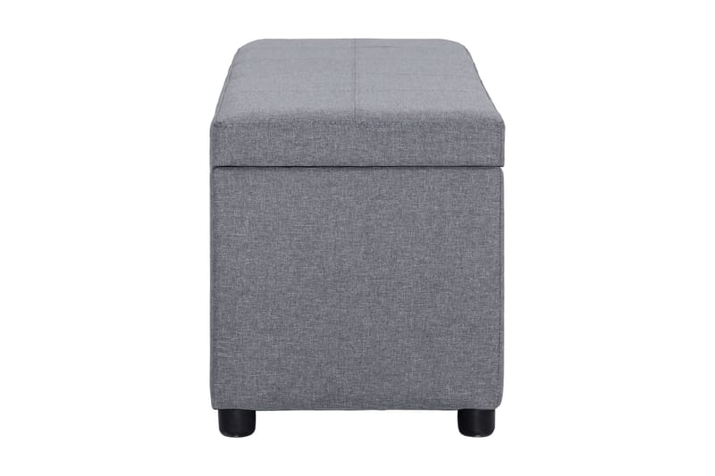 Bænk Med Opbevaringsrum 116 Cm Polyester Lysegrå - Grå - Møbler - Stole & lænestole - Bænke - Entrébænk - Entrébænk med opbevaring