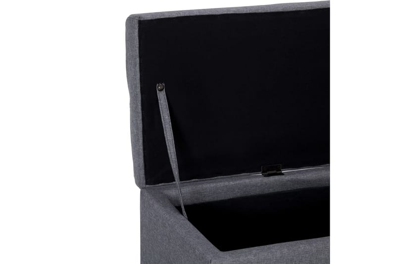 Bænk Med Opbevaringsrum 116 Cm Polyester Lysegrå - Grå - Møbler - Stole & lænestole - Bænke - Entrébænk - Entrébænk med opbevaring