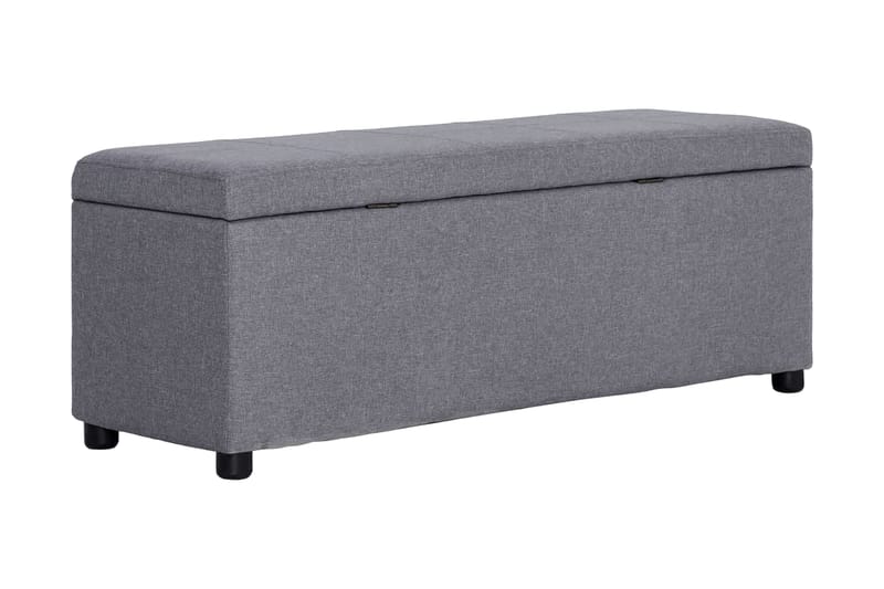Bænk Med Opbevaringsrum 116 Cm Polyester Lysegrå - Grå - Møbler - Stole & lænestole - Bænke - Entrébænk - Entrébænk med opbevaring