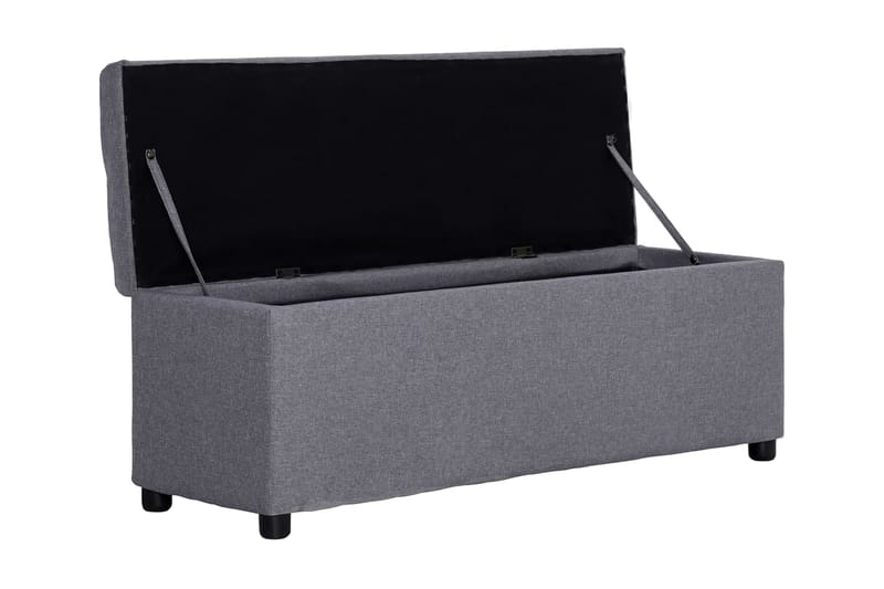 Bænk Med Opbevaringsrum 116 Cm Polyester Lysegrå - Grå - Møbler - Stole & lænestole - Bænke - Entrébænk - Entrébænk med opbevaring