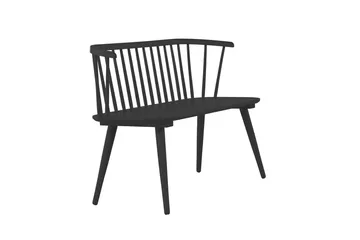Sofabænk Bobby 120 cm i træ - Sort - Møbler - Stole & lænestole - Bænke - Bænk med ryglæn