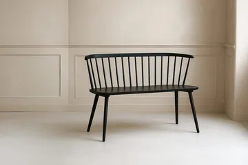 Sofabænk Bobby 120 cm i træ - Sort - Møbler - Stole & lænestole - Bænke - Bænk med ryglæn