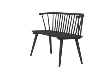 Sofabænk Bobby 120 cm i træ - Sort - Møbler - Stole & lænestole - Bænke - Bænk med ryglæn