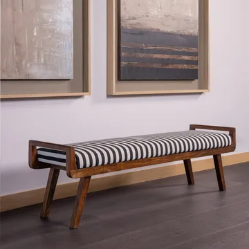 Bænk Valo 157 cm - Sort/Hvid - Møbler - Stole & lænestole - Bænke - Entrébænk