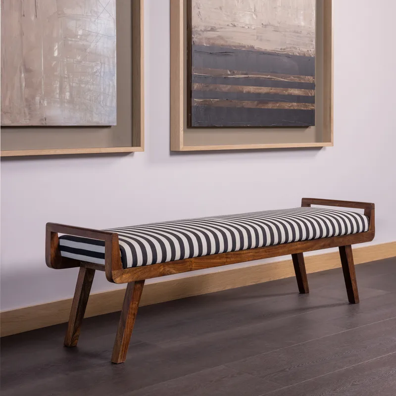 Bænk Valo 157 cm - Sort/Hvid - Møbler - Stole & lænestole - Bænke - Entrébænk