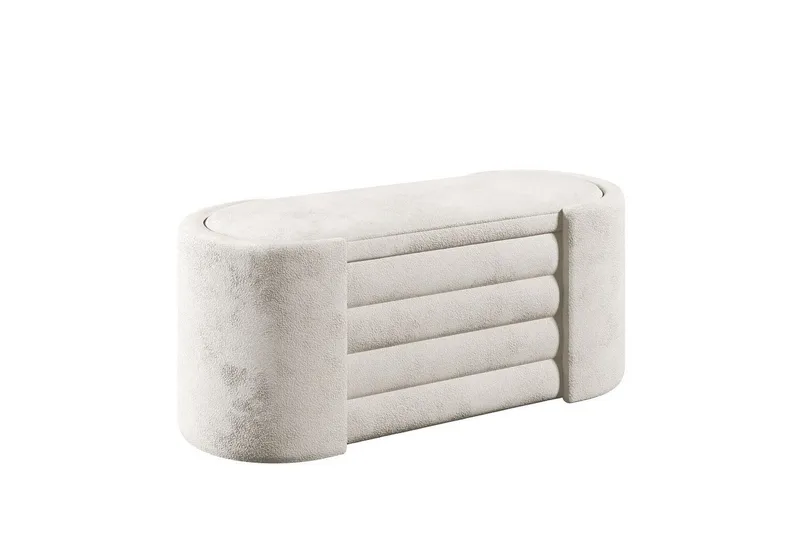 Bænk Veyaa Bokscreme - Cremevhid - Møbler - Stole & lænestole - Taburet & skammel - Puf - Opredelig puf