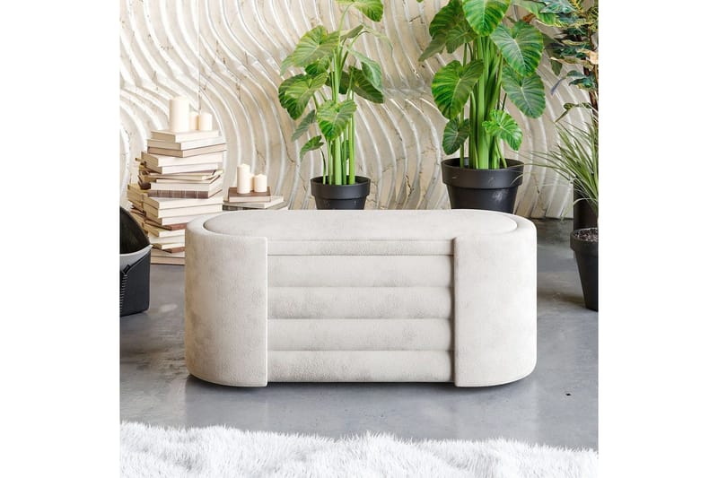 Bænk Veyaa Bokscreme - Cremevhid - Møbler - Stole & lænestole - Taburet & skammel - Puf - Opredelig puf