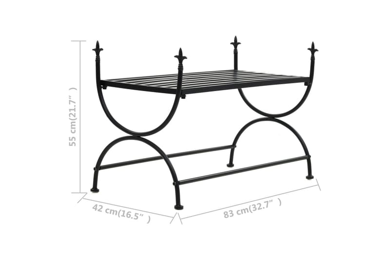 Bænk Vintagestil Metal 83 X 42 X 55 Cm Sort - Sort - Møbler - Stole & lænestole - Bænke - Entrébænk