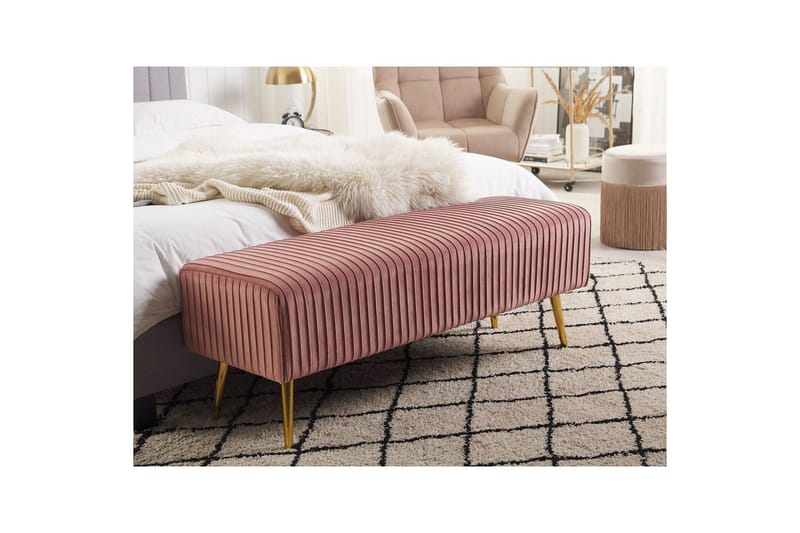 Bænk Paterson Rosa/guld - Rosa/guld - Møbler - Stole & lænestole - Bænke - Entrébænk