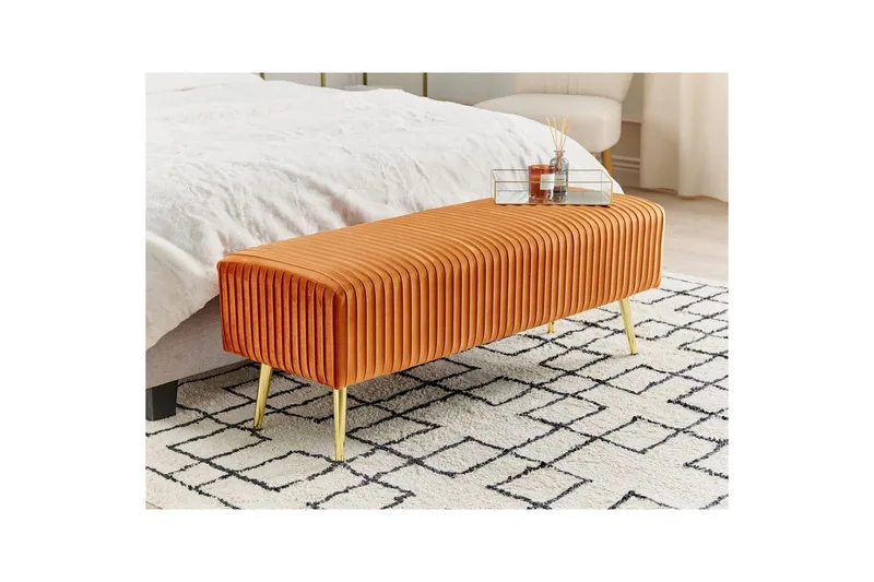 Bænk Paterson Orange/guld - Orange/guld - Møbler - Stole & lænestole - Bænke - Entrébænk