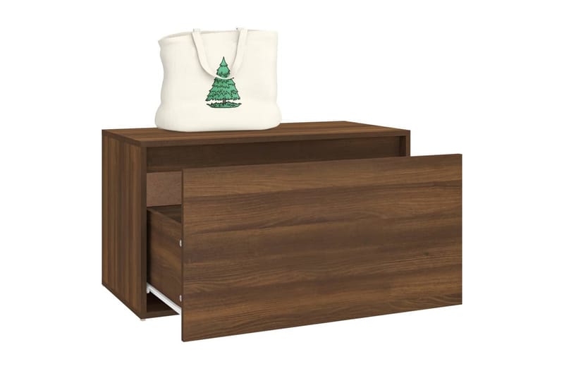 beBasic entrÃ©bænk 80x40x45 cm konstrueret træ brun egetræsfarve - Brun - Møbler - Stole & lænestole - Bænke - Skohylde med bænk
