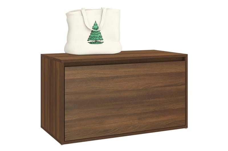 beBasic entrÃ©bænk 80x40x45 cm konstrueret træ brun egetræsfarve - Brun - Møbler - Stole & lænestole - Bænke - Skohylde med bænk