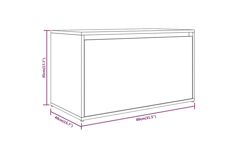 beBasic entrÃ©bænk 80x40x45 cm konstrueret træ brun egetræsfarve - Brun - Entréopbevaring - Skohylde med bænk