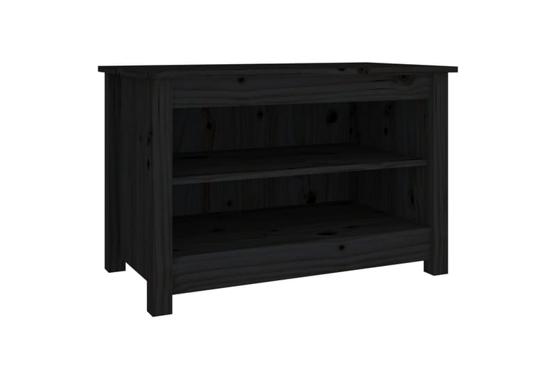 beBasic skobænk 70x38x45,5 cm massivt fyrretræ sort - Sort - Møbler - Stole & lænestole - Bænke - Skohylde med bænk