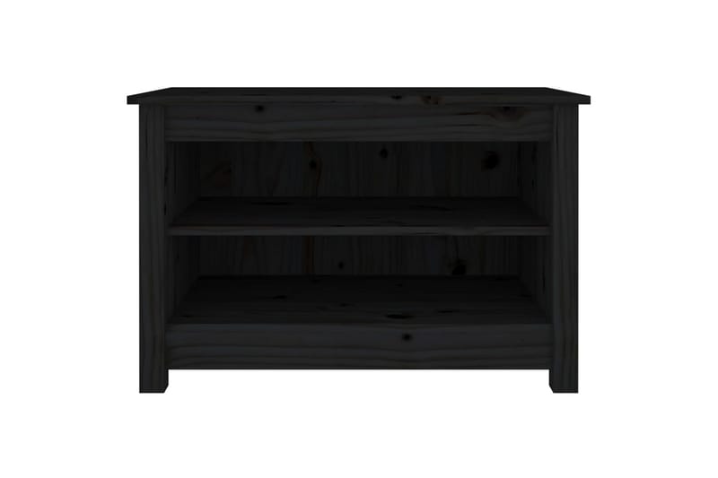 beBasic skobænk 70x38x45,5 cm massivt fyrretræ sort - Sort - Møbler - Stole & lænestole - Bænke - Skohylde med bænk