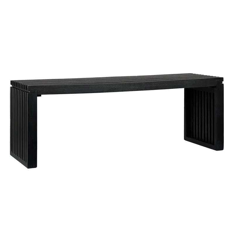 Belora Bænk 120 cm i massivt træ, Dyb sort