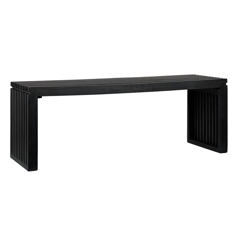 Belora Bænk 120 cm i massivt træ - Dyb sort - Møbler - Stole & lænestole - Bænke - Entrébænk