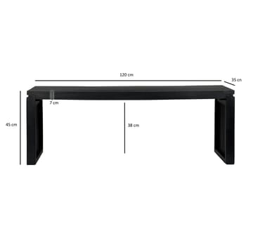 Belora Bænk 120 cm i massivt træ - Dyb sort - Møbler - Stole & lænestole - Bænke - Entrébænk