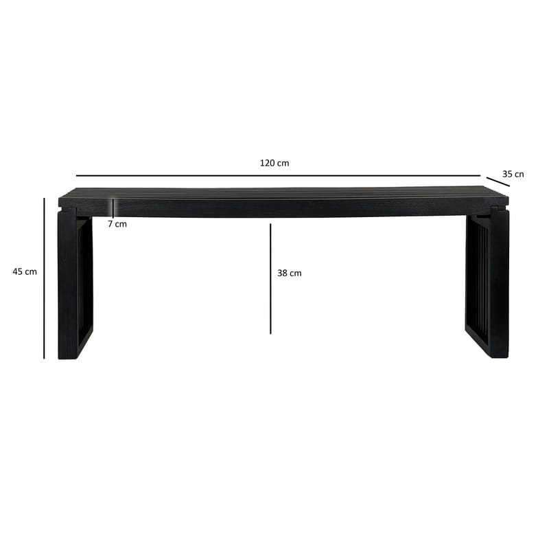 Belora Bænk 120 cm i massivt træ - Dyb sort - Møbler - Stole & lænestole - Bænke - Entrébænk