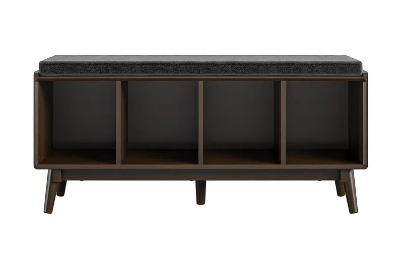 Brittany Bænk 118 cm Brun - Novogratz - Møbler - Stole & lænestole - Bænke - Entrébænk - Entrébænk med opbevaring