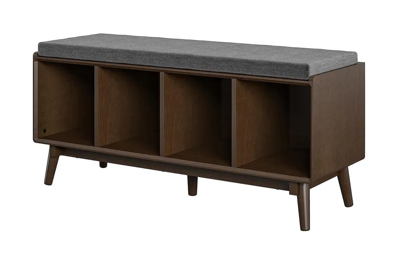 Brittany Bænk 118 cm Brun - Novogratz - Møbler - Stole & lænestole - Bænke - Entrébænk - Entrébænk med opbevaring