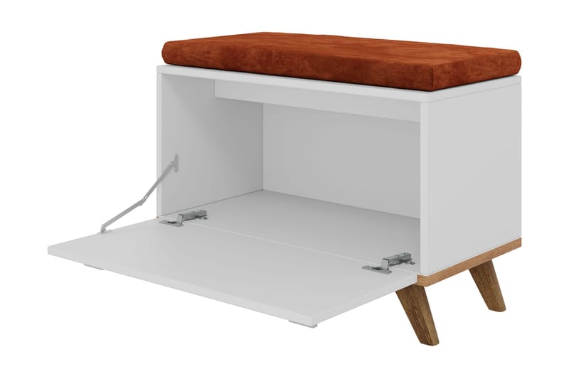Cheshunt Bænk med Opbevaring - Hvid/Eg - Møbler - Stole & lænestole - Bænke - Entrébænk - Entrébænk med opbevaring