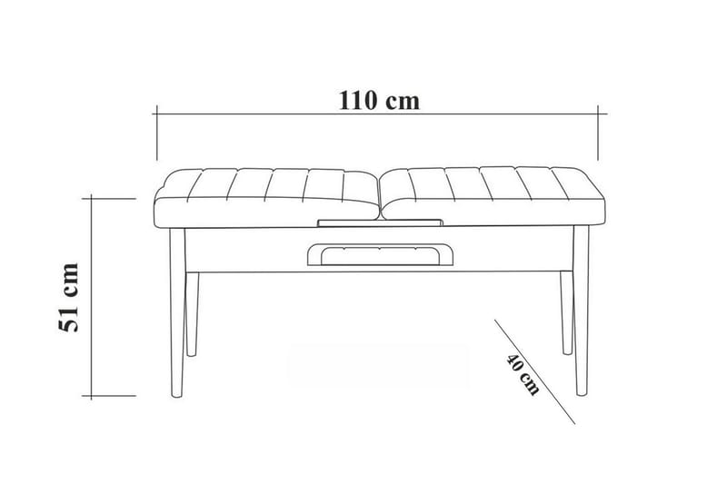 Corralez Bænk 51 cm - Træ/natur/Grøn - Entrébænk - Bænke