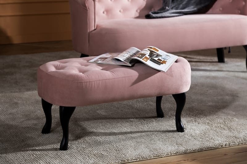 Dahlia Bænk - Lys Rosa Velour - Møbler - Stole & lænestole - Bænke - Entrébænk