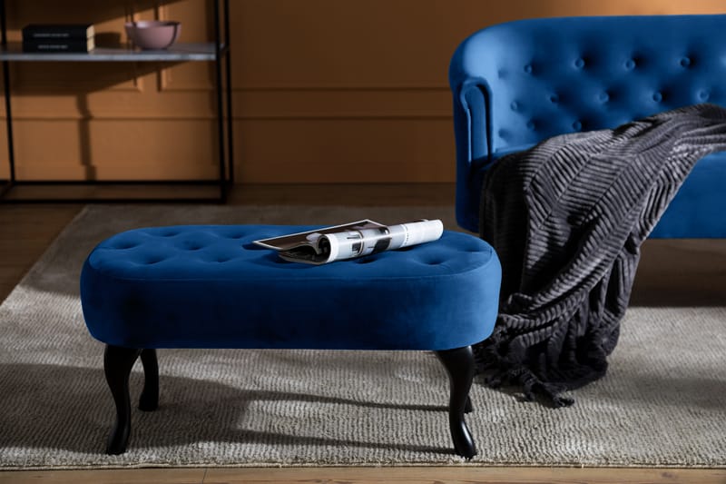 Dahlia Bænk Velour - Blå - Møbler - Stole & lænestole - Bænke - Entrébænk