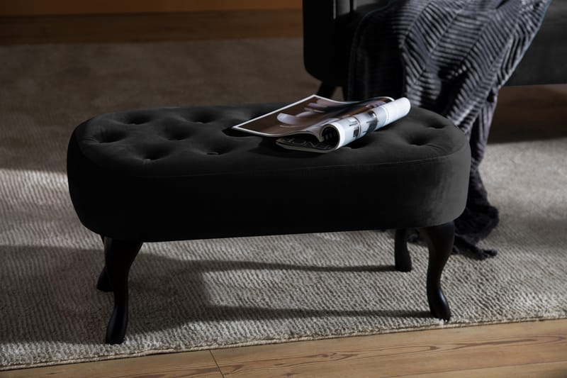 Dahlia Bænk Velour - Sort - Møbler - Stole & lænestole - Bænke - Entrébænk