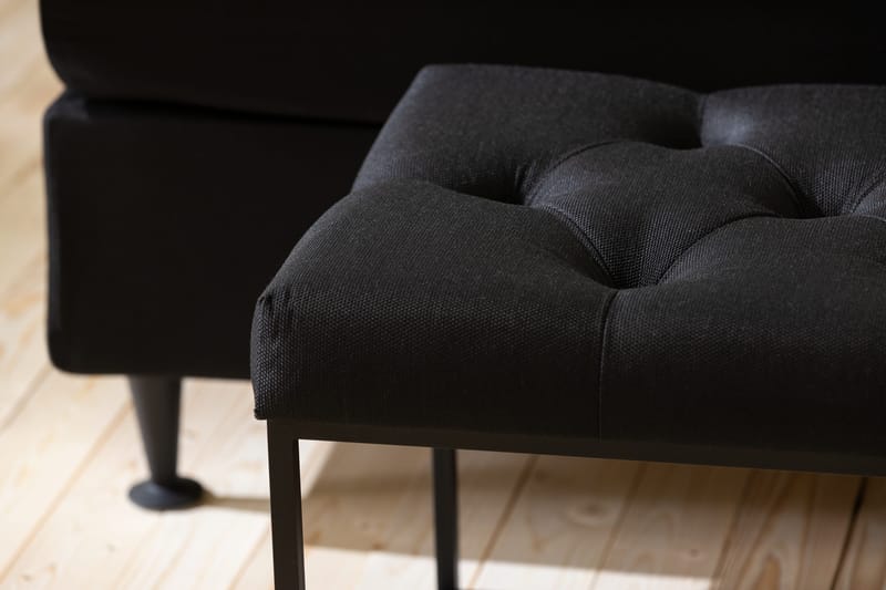 Ella sidebænk 120 cm dyb-syet - Sort - Møbler - Stole & lænestole - Bænke - Entrébænk
