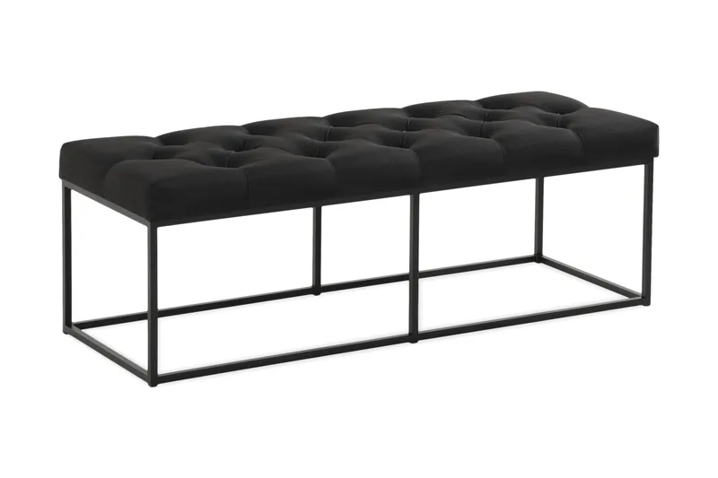 Ella sidebænk 120 cm dyb-syet, Sort