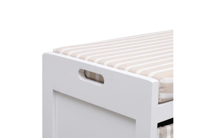 entrébænk 70 x 33,5 x 45 cm kejsertræ hvid - Møbler - Stole & lænestole - Bænke - Entrébænk - Entrébænk med opbevaring