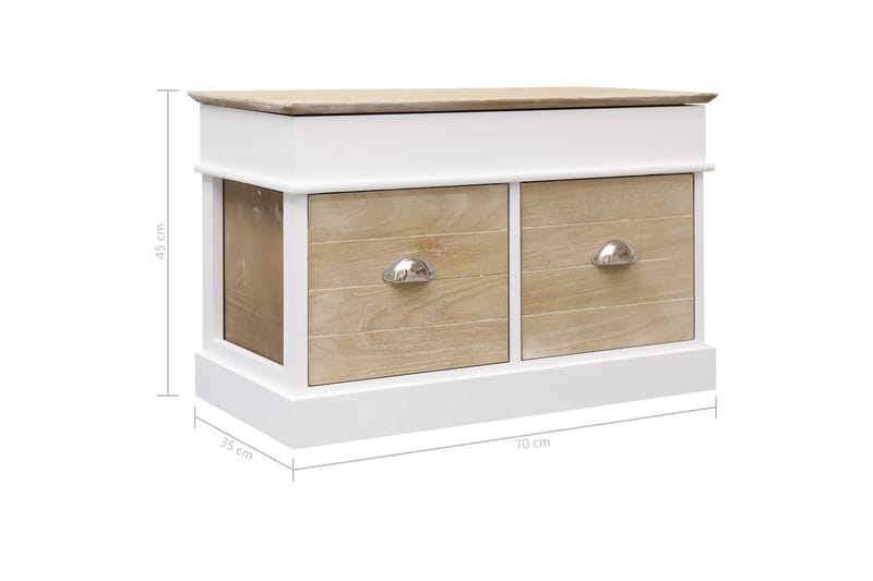 entrébænk 70 x 35 x 45 cm kejsertræ - Møbler - Stole & lænestole - Bænke - Entrébænk - Entrébænk med opbevaring
