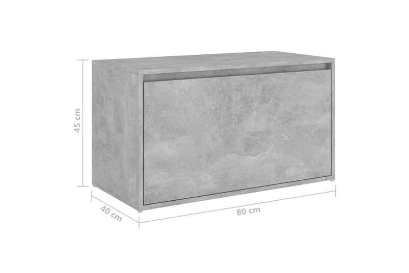 entrébænk 80x40x45 cm spånplade betongrå - Grå - Entrébænk med opbevaring - Bænk med opbevaring - Opbevaringsbænk - Entrébænk - Bænke