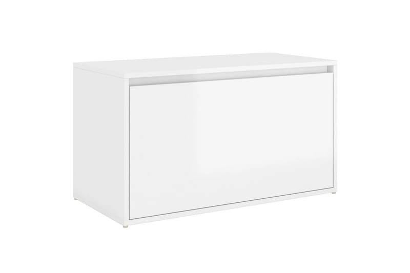 entrébænk 80x40x45 cm spånplade hvid højglans - Hvid - Møbler - Stole & lænestole - Bænke - Entrébænk - Entrébænk med opbevaring