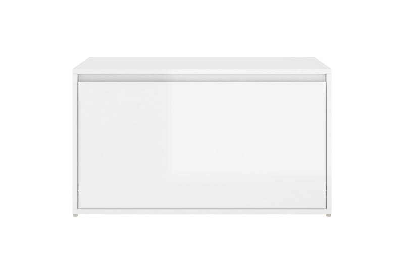 entrébænk 80x40x45 cm spånplade hvid højglans - Hvid - Møbler - Stole & lænestole - Bænke - Entrébænk - Entrébænk med opbevaring