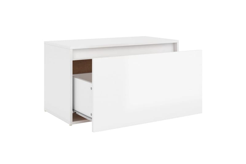 entrébænk 80x40x45 cm spånplade hvid højglans - Hvid - Møbler - Stole & lænestole - Bænke - Entrébænk - Entrébænk med opbevaring