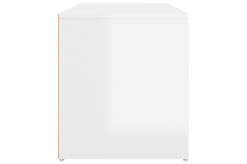 entrébænk 80x40x45 cm spånplade hvid højglans - Hvid - Møbler - Stole & lænestole - Bænke - Entrébænk - Entrébænk med opbevaring